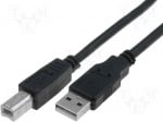 Кабел USB A/B CU201-B-030-PB Кабел; USB 2.0; USB A щепсел, USB B щепсел; никелиран; 3m; черен